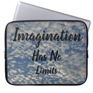 Imagination har inga gränser för Blå himmel Puffy Laptop Fodral