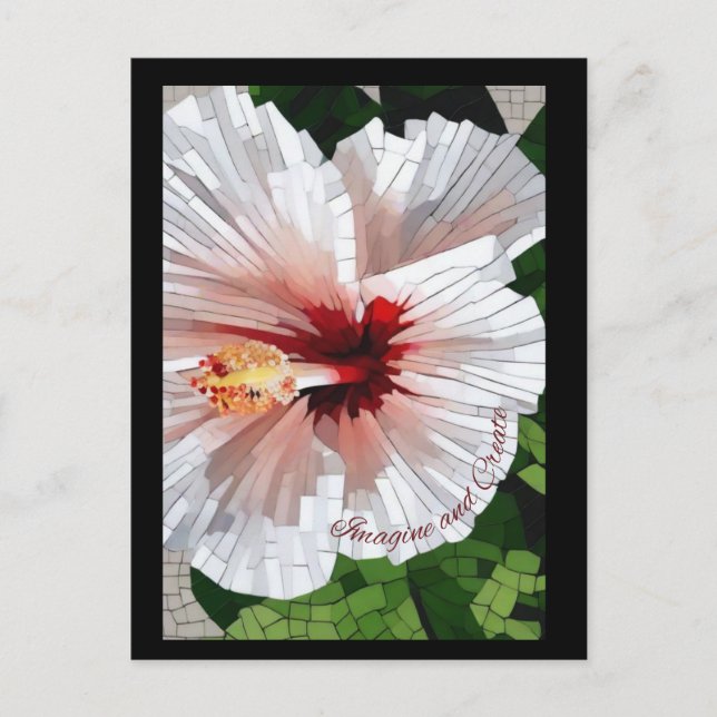 Imagine and Create Mosaic Flower Postcard Vykort (Framsida)