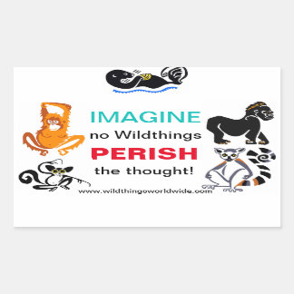 IMAGINE - Animal Lover-Endangered animals -nature Rektangulärt Klistermärke