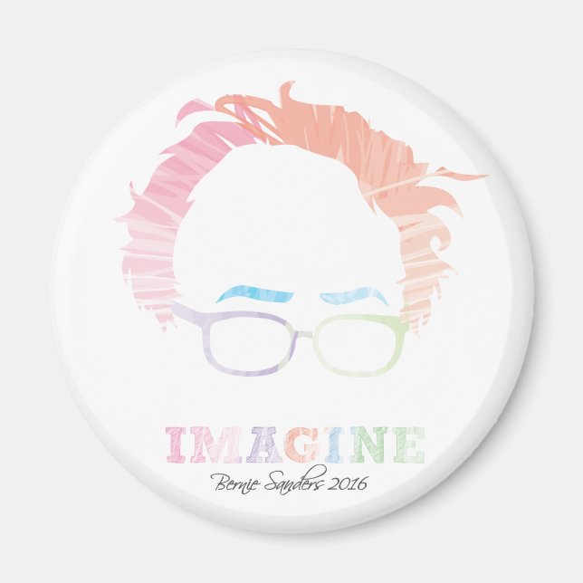 Imagine Bernie Sanders 2016 - vattenfärger Magnet (Framsidan)