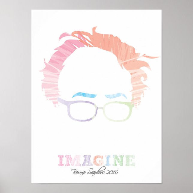 Imagine Bernie Sanders 2016 - vattenfärger Poster (Framsidan)