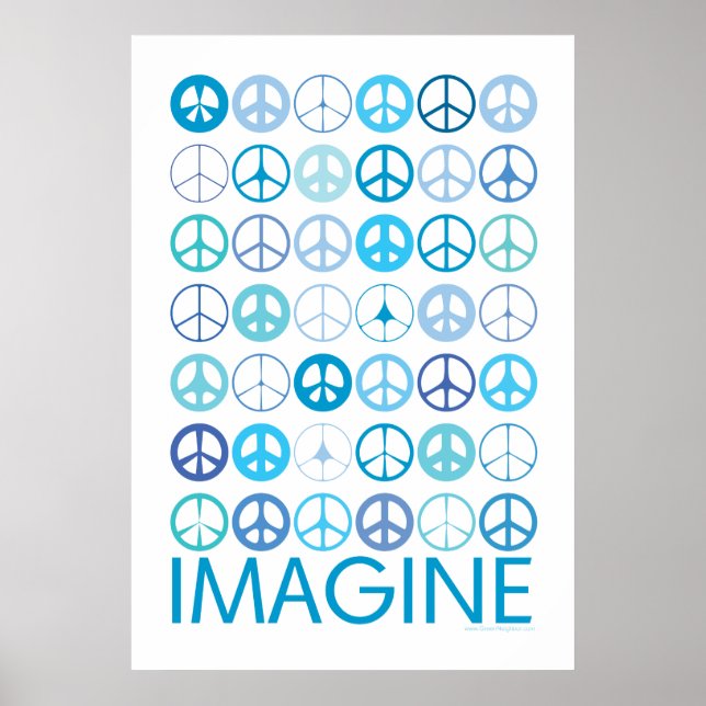 IMAGINE - Blue Internationell Fredstecken Poster (Framsidan)