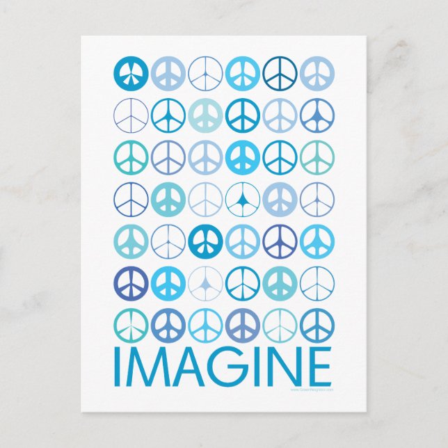 IMAGINE - Blue Internationell Fredstecken Vykort (Framsida)