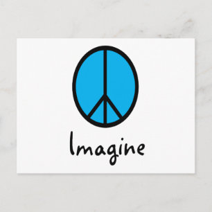 Imagine BLUE peace symbol Vykort