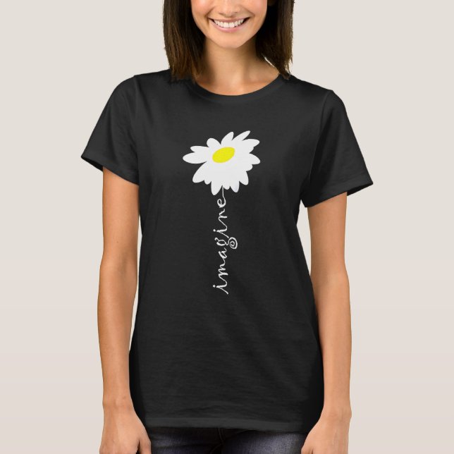 Imagine Daisy Flower  Planting Natural Lo T Shirt (Framsida)
