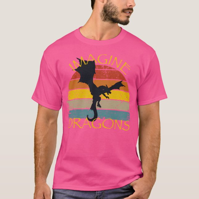 Imagine Fantasy Dragon Stil T Shirt (Framsida)
