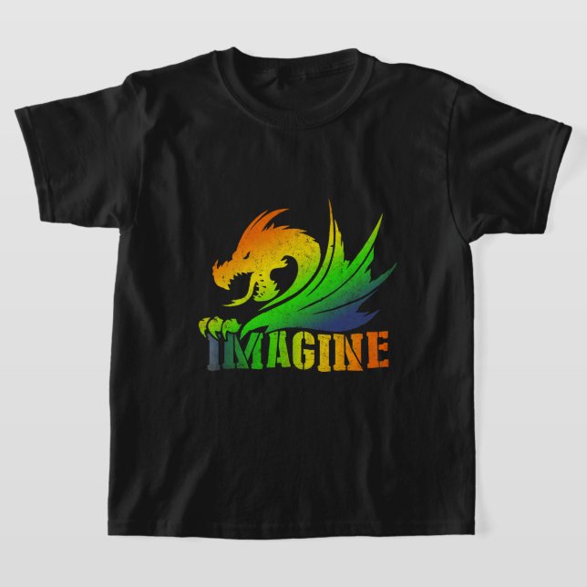 IMAGINE Fantasy Dragon Stil Underbar for Gifts T Shirt (Laydown)