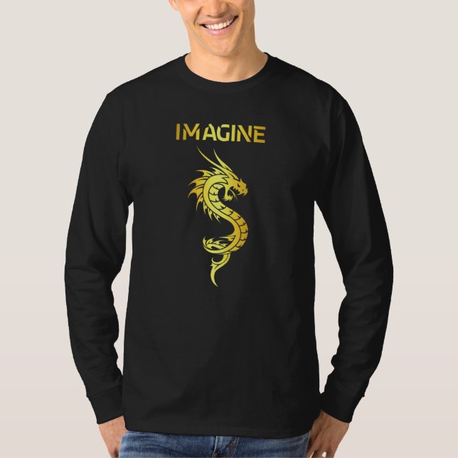 Imagine Fantasy Dragon Tattoo Stil T Shirt (Framsida)
