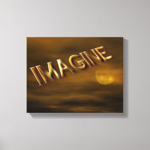 Imagine Fantasy Måne Himlar inspirationational Canvastryck
