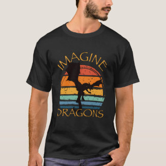 Imagine Fantasy Mythical Dragon Vingar Stil T Shirt