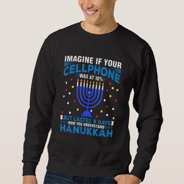 Imagine If Your Cellphone Sarcastic Hanukkah Chanu Lång Ärmad Tröja (Framsida)