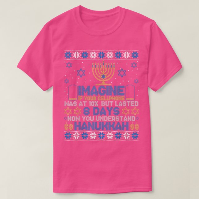Imagine If Your Cellphone Was At 10 Funny Hanukkah T Shirt (Design framsida)