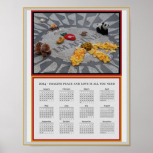 Imagine Peace Photo 2024 Calendar Printable eller Poster