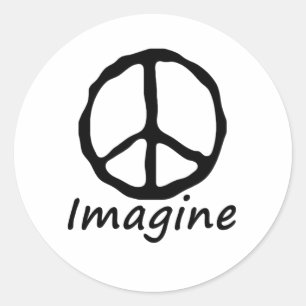 Imagine Peace Runt Klistermärke