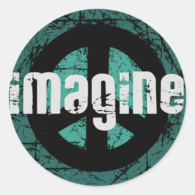 Imagine Peace Runt Klistermärke (Framsida)