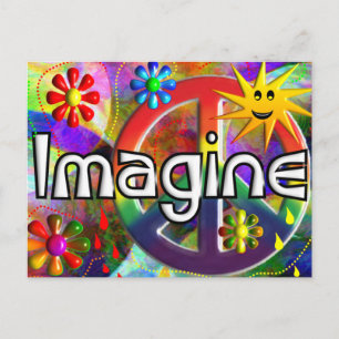 "Imagine" Psychadelic 70's Gifts Vykort