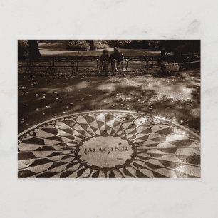 Imagine Strawberry Fält Tribute Central Park NYC Vykort