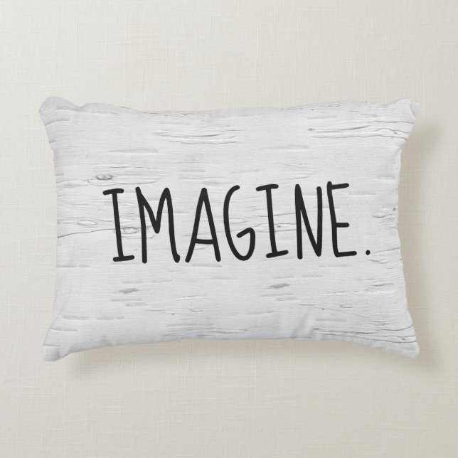 IMAGINE Text on Birch Träd Prydnadskudde (Framsidan)