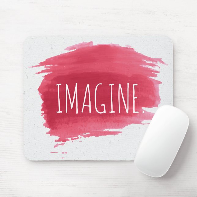 IMAGINE-text på rött färgpenna Musmatta (Med mus)