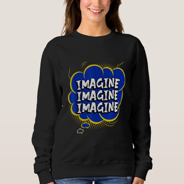 Imagine Think Bubbles Artwork T Shirt (Framsida)