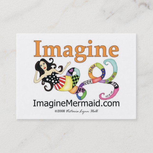 ImagineMermaid.com Imagine Mermaid Affärskort Visitkort (Framsida)