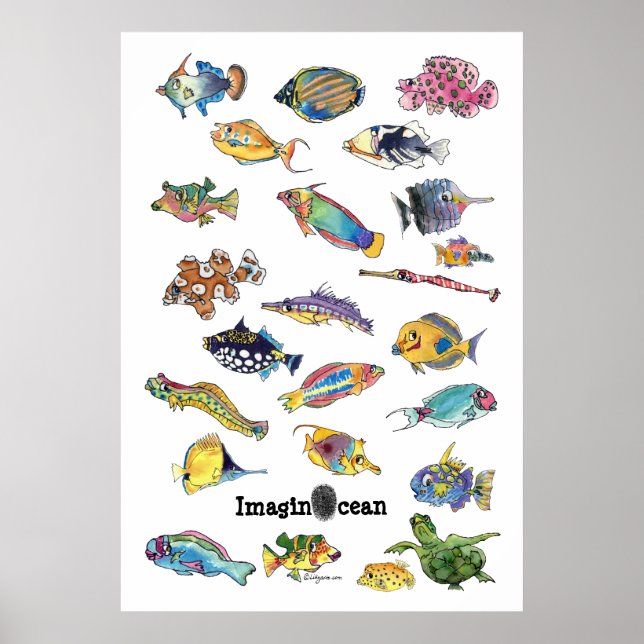 ImaginOcean Tecknad Fish Art Poster (Framsidan)