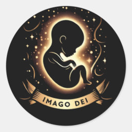 Imago Dei, i Guds avbild, Baby i Womb, Runt Klistermärke