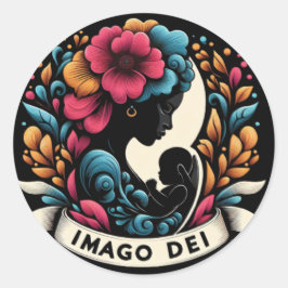Imago Dei Image of God Baby in Womb Black Runt Klistermärke
