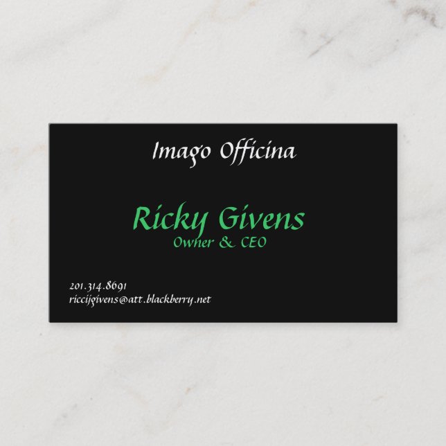 Imago Officina, Ricky Givens, ägare & vd, 201…., Visitkort (Framsida)