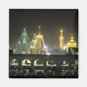 Imam Reza Shrine Complex på natten, Mashhad, Magnet