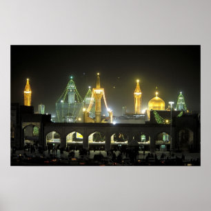 Imam Reza Shrine Complex på natten, Mashhad, Poster