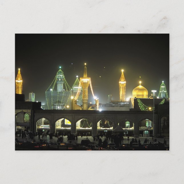 Imam Reza Shrine Complex på natten, Mashhad, Vykort (Framsida)