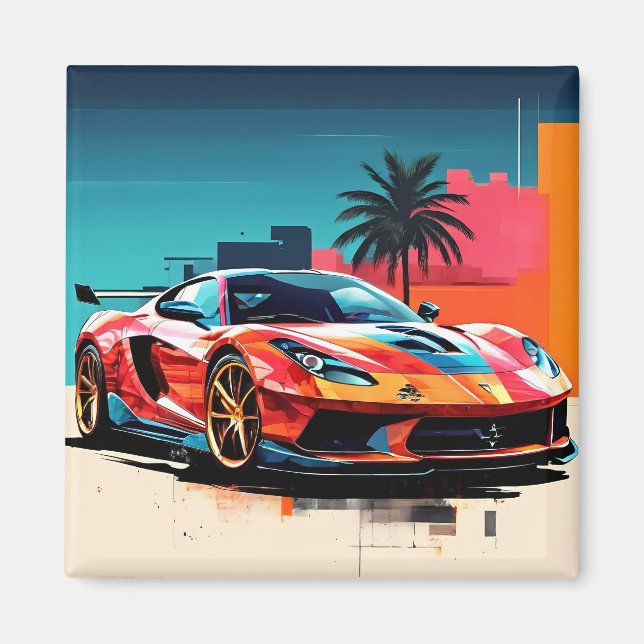 iman coche deportivo #5 magnet (Framsidan)