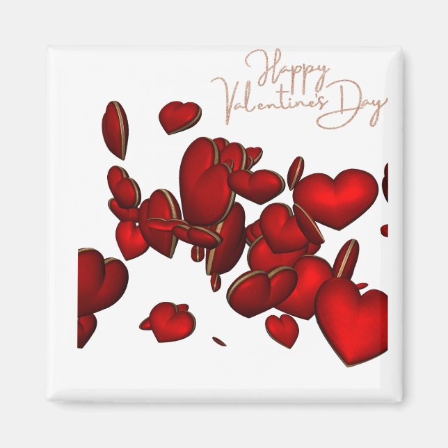Imán 🧲 Cuadrado Happy Valentine’s Day Magnet (Framsidan)