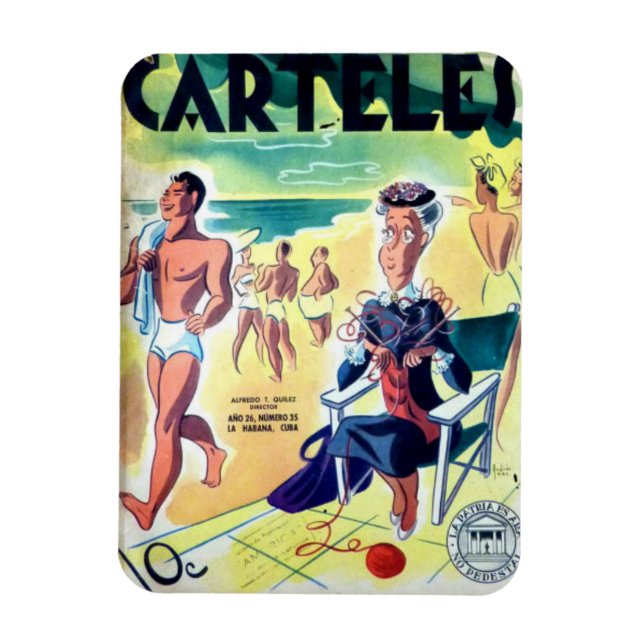 Iman de Nevera Cuba Vintage Revista Magnet (Vertikal)