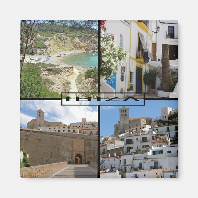 imán fotomontaje de la isla de Ibiza en Baleares Magnet (Framsidan)
