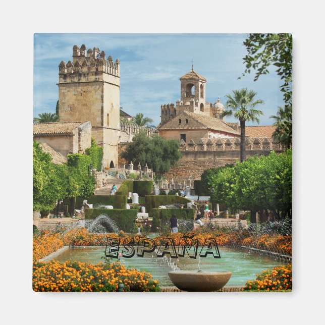 imán Jardines del Alcázar de Cordoba, España Magnet (Framsidan)