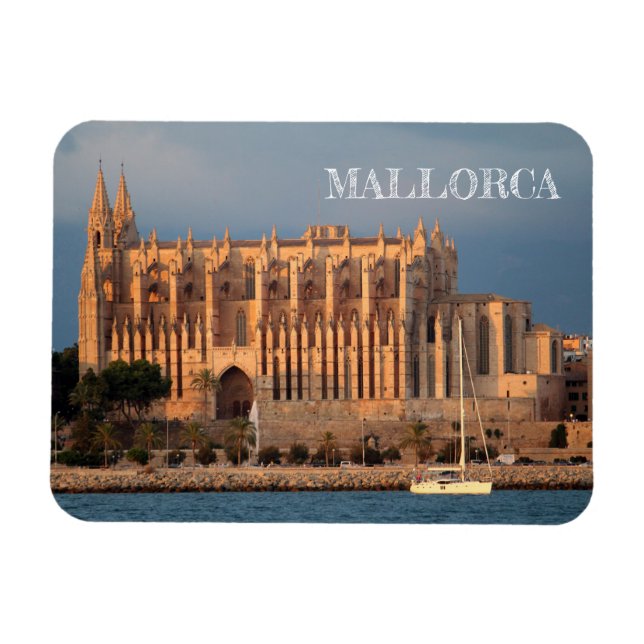 imán rectangular catedral de Palma de Mallorca Magnet (Horisontell)