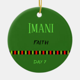 Imani - Kwanzaa Dag 7 Grönt Julgransprydnad Keramik
