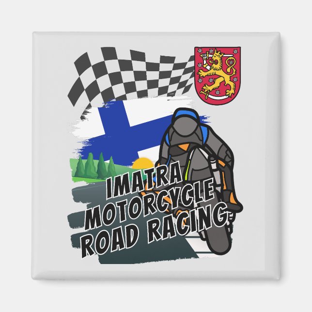 Imatra Motorcle Road Tävla i Finland Magnet (Framsidan)