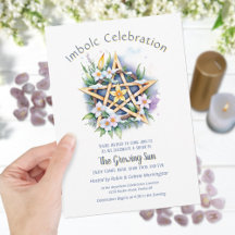 Imbolc Blommigt Snowy Pentacle Wiccan Helgdag