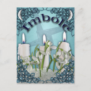 Imbolc Candlemas Pagan Fantasy Art Postcard Vykort