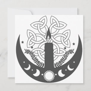 Imbolc Candlemas Sol Crescent Måne Celtic Julkort