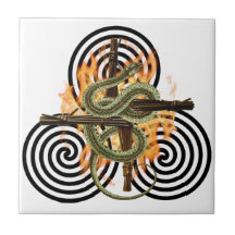 Imbolc Fire Serpent Pagan Sabbat Altar Tile