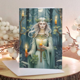 Imbolc Goddess Candlemas Forest Celtic Wiccan Helgkort