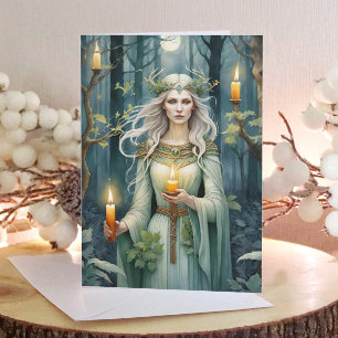 Imbolc Goddess Candlemas Forest Celtic Wiccan Helgkort