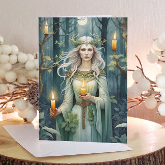 Imbolc Goddess Candlemas Forest Celtic Wiccan Helgkort