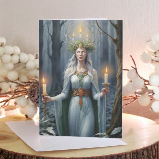 Imbolc Goddess Candlemas Forest Celtic Wiccan Helgkort