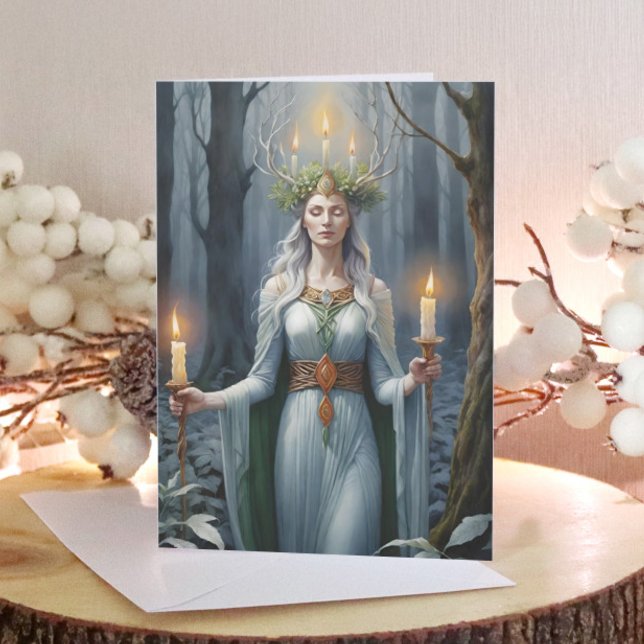 Imbolc Goddess Candlemas Forest Celtic Wiccan Helgkort (Imbolc Goddess Candlemas Forest Celtic Wiccan Holiday Card)