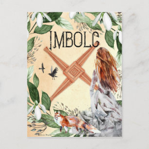 Imbolc ljusmassan hedniskt fantasikonst vykort